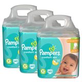 Kit Fralda Pampers Confort Sec Super Tamanho G 180 unidades