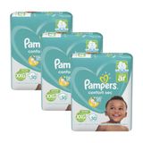 Kit 3 Fraldas Pampers Confort Sec XXG com 90 Tiras (unidades)