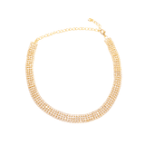 Colar Choker Gargantilha Fina Com Strass Natália Dourado