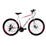 Bicicleta Aro 29 Freio a Disco 21M. Velox Branca/Pink - Ello Bike