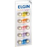 Contém 10 Pilhas (bateria) Botão 1.5v. Elgin