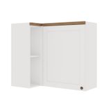 Armário Aéreo De Canto 1 Porta 100% Mdf Iluminata Genialflex Branco Fosco