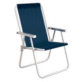 Cadeira de Praia Alta Alumínio Conforto 120kg Mor Cor: Azul