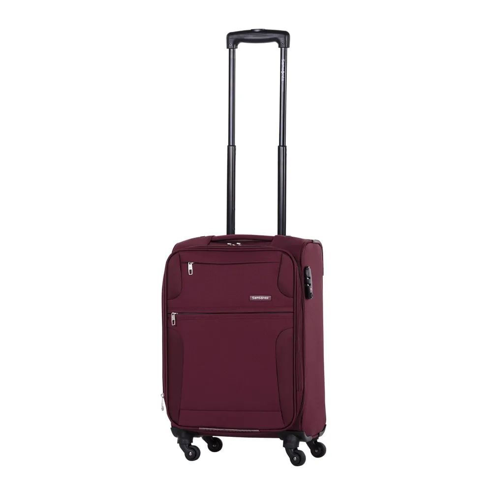 Mala De Bordo Pequena Para Viagem Expansível Poliester Samsonite Bahia Cadeado Tsa E Rodas 360 Vinho