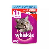 Whiskas Sache Gatos Castrados Carne 85g.