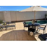 Kit Para Piscina 4 Cadeiras Mesa, Espreguiçadeiras + Mesinha