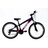 Bicicleta X TUFF25 Freeride Aro 26 Preto Rosa 21V - Viking