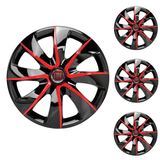 Jogo Calota Aro 14 Prime Black Red Elitte Preto Vermelho + Emblema Resinado Fiat Palio Uno Punto Linea Strada Idea Siena Fiorino Doblo Mobi Bravo Arg