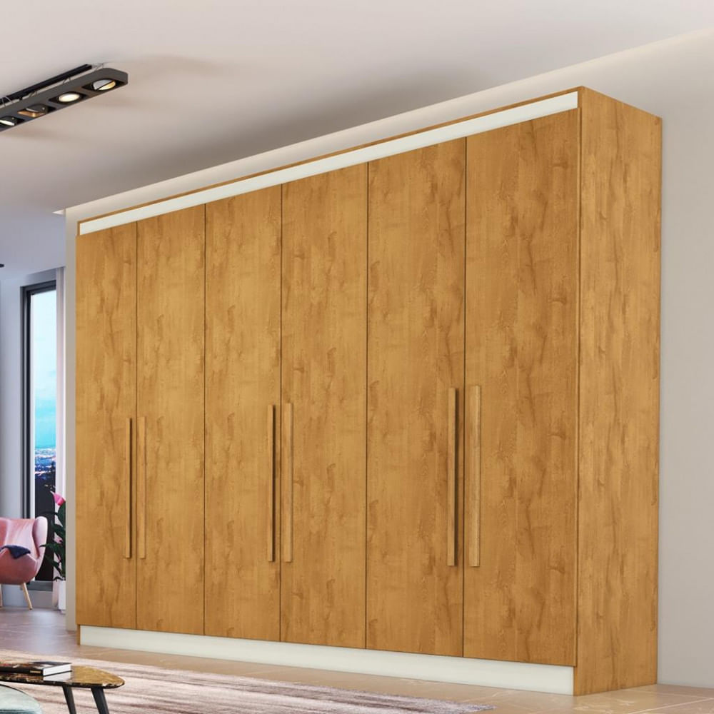 Guarda Roupa Casal 6 Portas 4 Gavetas Mdf Oslo Made Marcs