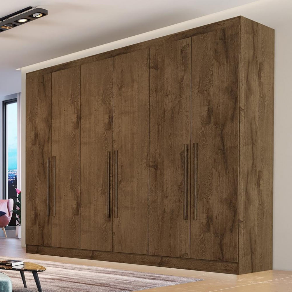 Guarda Roupa Casal 6 Portas 4 Gavetas Mdf Oslo Made Marcs