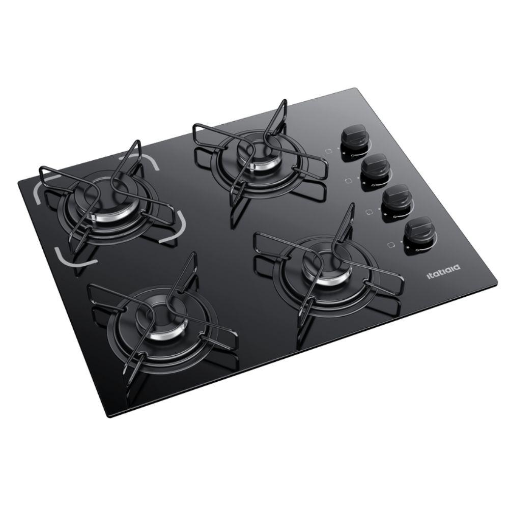 Cooktop 4 Bocas Itatiaia Essencial Com Mesa De Vidro Temperado E Acendimento Automático Preto Bivolt