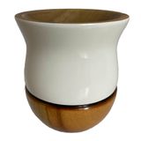 Cuia Premium De Madeira Bicolor Branco