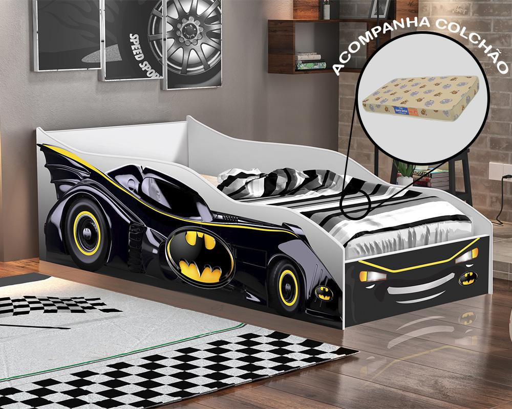 Cama Quarto Infantil Carro Com Colchão Preto