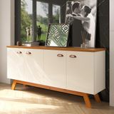 Aparador Buffet Atlanta Ii 4 Portas Off White/amendoa