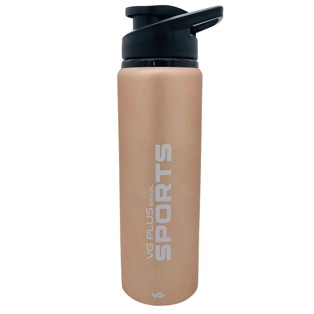 Garrafinha Squeeze Alumínio Brilhante Com Trava 750ml Academia Vg+