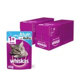 Kit Ração Úmida Whiskas Sachê Atum Ao Molho Para Gatos Adultos - 40 Unidades