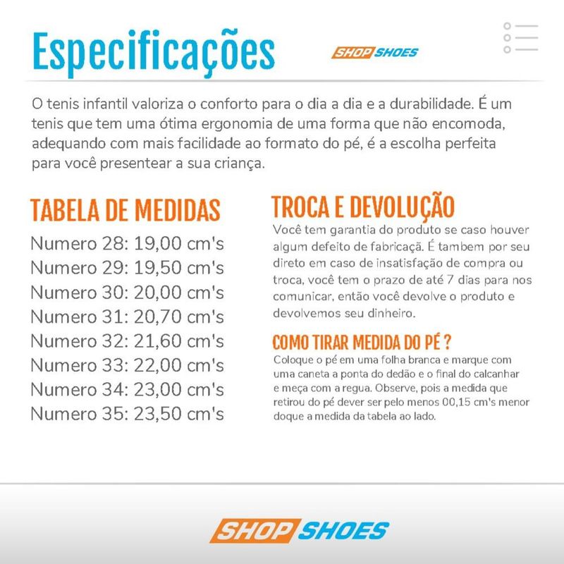 tenis infantil masculino numero 28