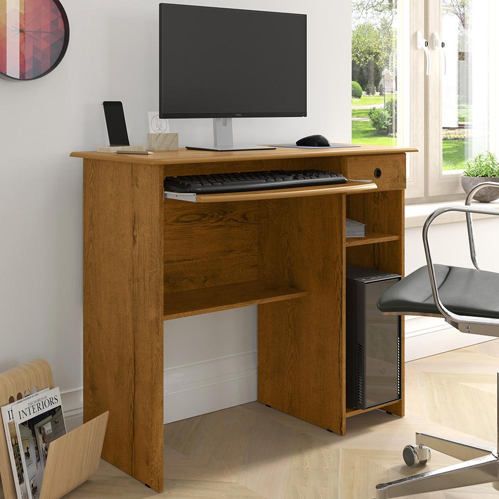 Mesa Computador Quarto Escritorio Viena 1 Gaveta Freijo