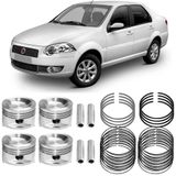 Kit Pistão Anel Std Fiat Siena 1.0 2005 A 2011 Flex Metal Leve