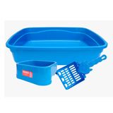 Kit Banheiro Brinqpet 3 Peças Azul Para Gatos - Tam. Único