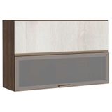 Armário Aéreo 120cm 2 Portas Prata Dourado Com Legno Crema