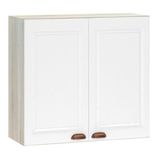 Armário Aéreo 80 Cm 2 Portas Legno Crema Com Branco Pet