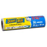 Saco de Lixo Dover Roll Banheiro & Pia Branco com 50 Unidades de 10 Litros