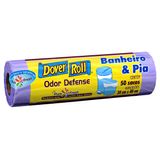 Saco para Lixo Dover Roll Banheiro e Pia Odor Defense Lilás Rolo com 50 Sacos
