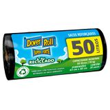 Saco de Lixo Dover Roll Reciclado Preto com 20 Unidades de 50 Litros