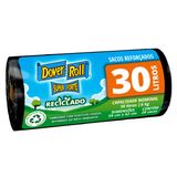 Saco de Lixo Dover Roll Reciclado Preto com 20 Unidades de 30 Litros