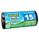 Saco de Lixo Dover Roll Reciclado Preto com 40 Unidades de 15 Litros