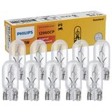 10 Lâmpada Philips Esmagada W2w 12v W2.1x9.5d Sinalização