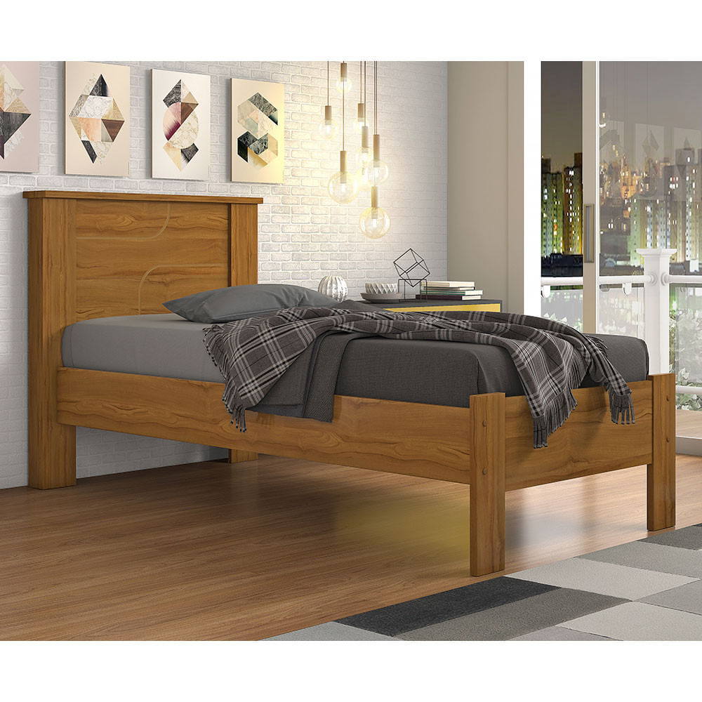 Cama Solteiro Pérola Mdp E Mdf Conquista Móveis