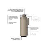 Garrafa Térmica Tramontina Bege Com Ampola De Vidro 1l