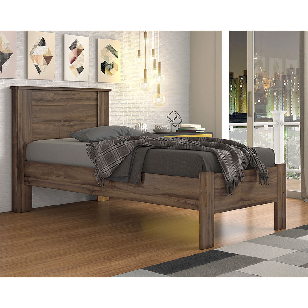 Cama Solteiro Pérola Mdp E Mdf Conquista Móveis