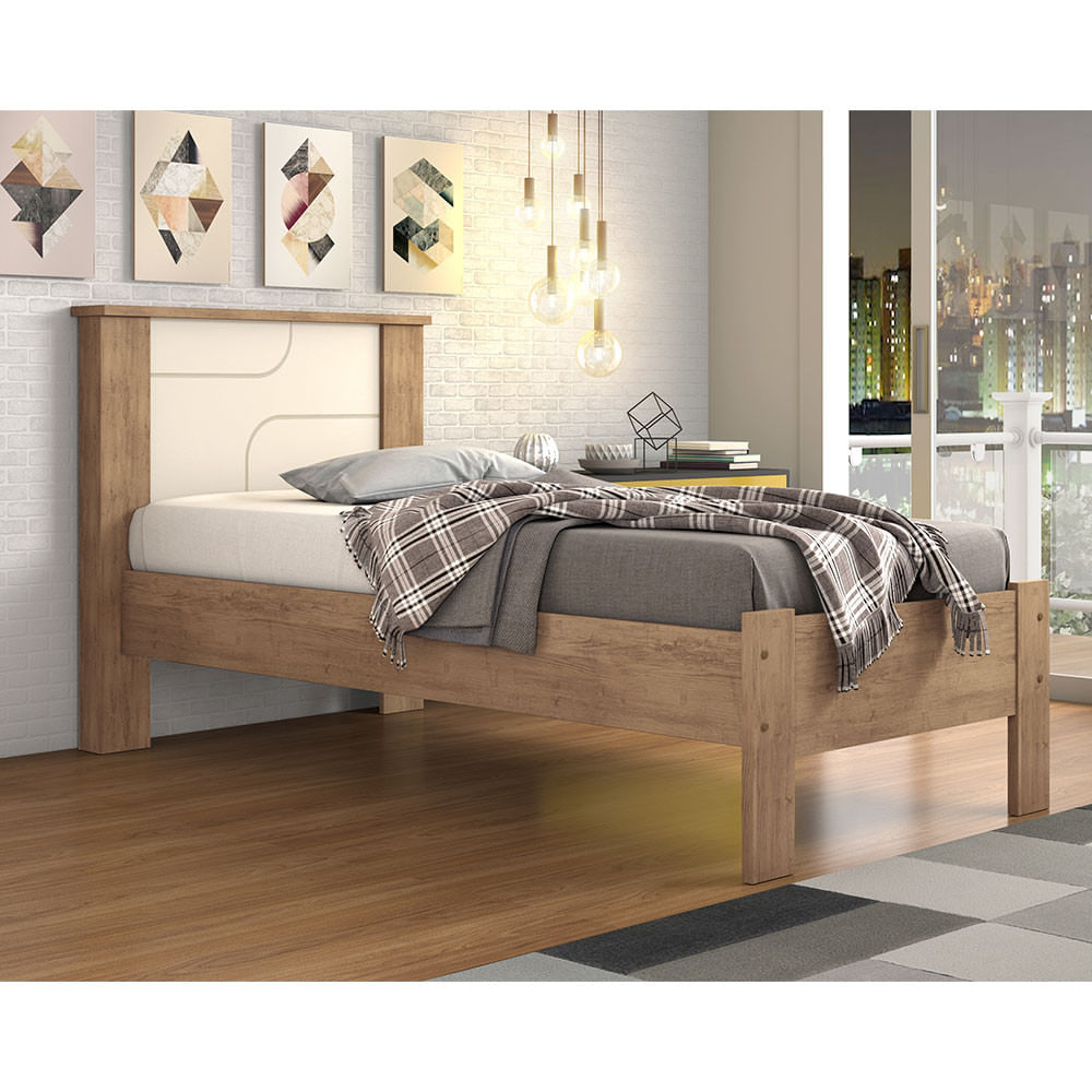 Cama Solteiro Pérola Mdp E Mdf Conquista Móveis