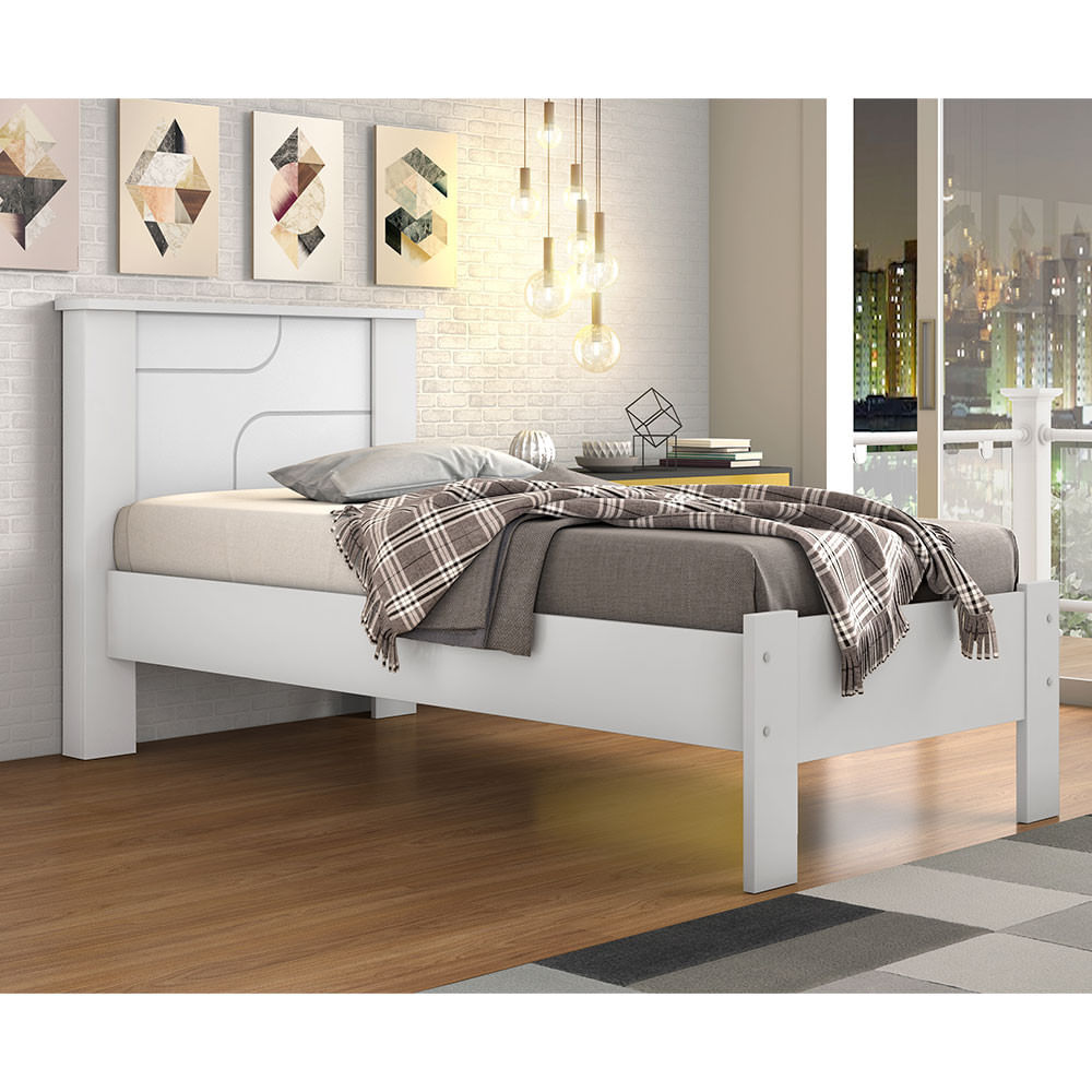 Cama Solteiro Pérola Mdp E Mdf Conquista Móveis