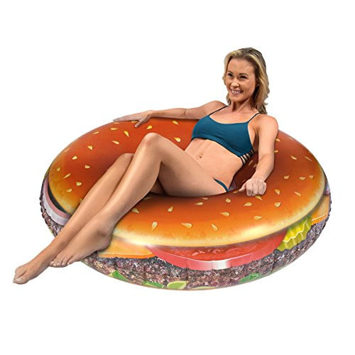 Gofloats Cheeseburger Party Tube - Gigante Tamanho Hamburger Piscina Flutuante Que Vai Deixá-lo Com Fome Para Mais