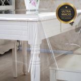 Toalha Mesa Pvc Ultra Macio Transparente 6 Lugares 1,80