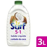 Lava-roupas Líquido 5 em 1 Cuidado do Coco Surf Galão 3L