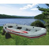 Bote MARINER 4 Intex #68376 04 Pessoas Fundo Rígido Remos Bomba