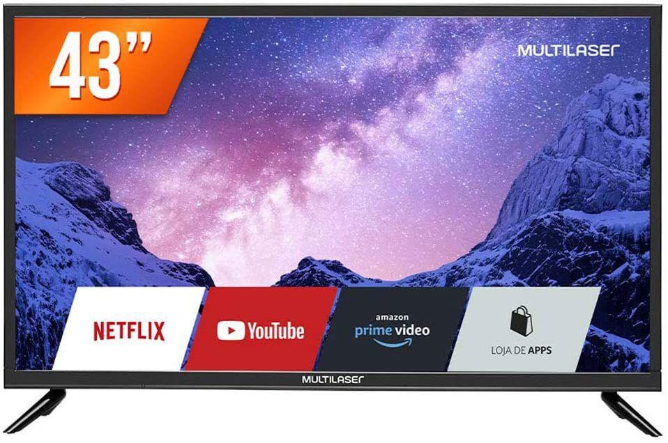 Smart TV 43 LED Full HD, 3 HDMI, 2 USB Com Conversor Digital Bivolt TL024-Multilaser