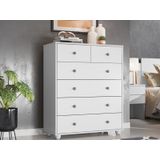 Cômoda Com 6 Gavetas Vittória Branco Fosco - LC Móveis