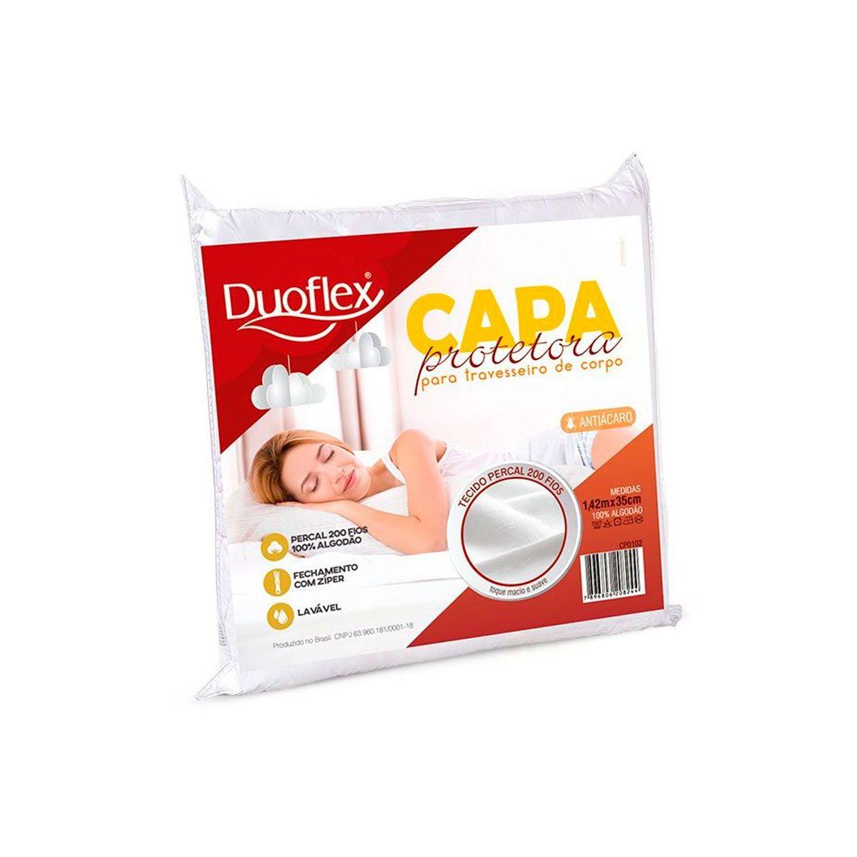 Capa Travesseiro Corpo Duoflex Percal Lavavel 142x35