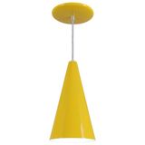 Pendente Cone Luminária Lustre Alumínio Amarelo - Rei Da Iluminação