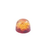 Orgonite Semi-esférico Vermelho e Amarelo com Ágata de Fogo - Prosperidade Financeira e Sucesso