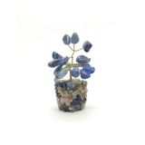 Árvore de Pedra Quartzo Azul com Base Mix de Cristais - Altura 9 (cm)