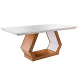 Mesa de Jantar Rufato Alvorada Vidro Reto 180 Imbuia/White