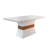 Mesa de Jantar Rufato Ágata Tp Canto Reto 180 White/Imbuia