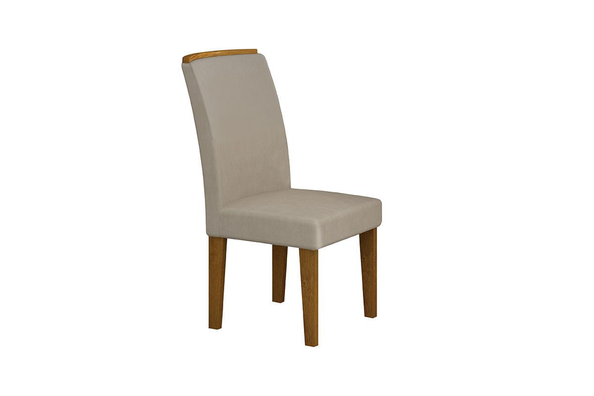 Cadeira Rufato Lunara Madeira Imbuia Cor Veludo Creme